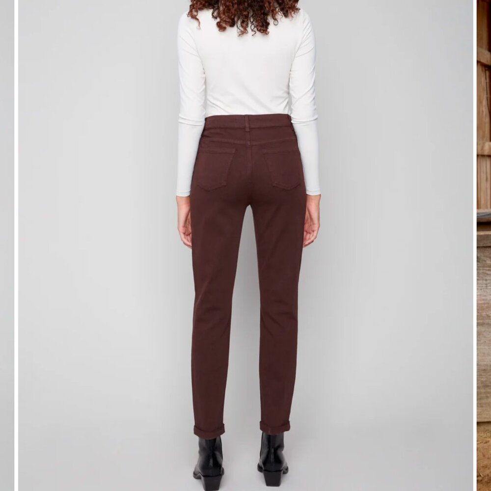 NWT Charlie B Cuffed Hem Twill Jeans - Mocha - Picture 3 of 10